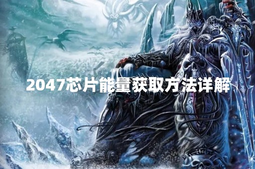 2047芯片能量获取方法详解