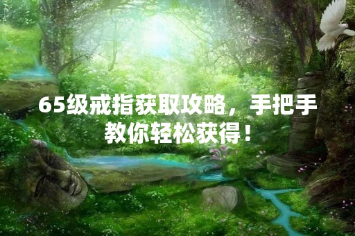 65级戒指获取攻略，手把手教你轻松获得！
