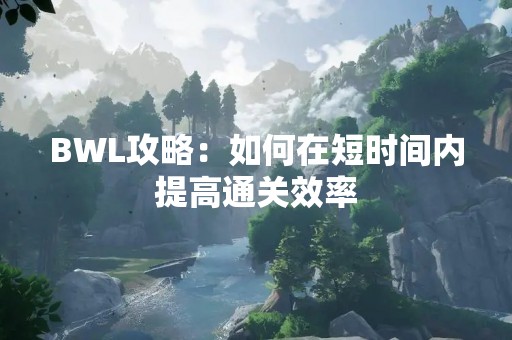 BWL攻略：如何在短时间内提高通关效率