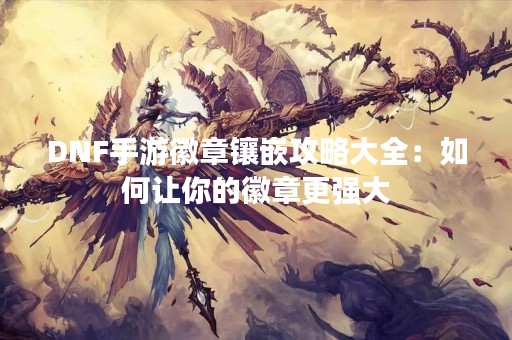 DNF手游徽章镶嵌攻略大全：如何让你的徽章更强大
