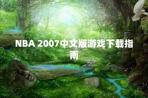 NBA 2007中文版游戏下载指南