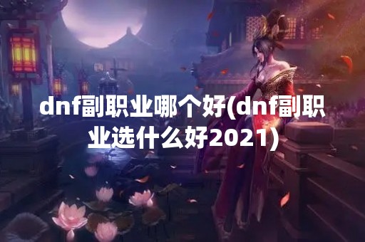 dnf副职业哪个好(dnf副职业选什么好2021)