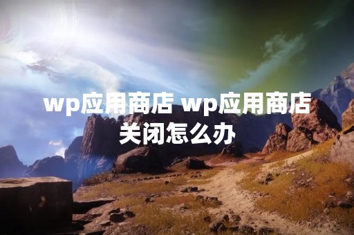 wp应用商店 wp应用商店关闭怎么办